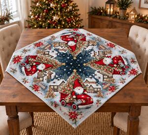 Tovaglia natalizia in ciniglia 90x90 cm Chenille IT043