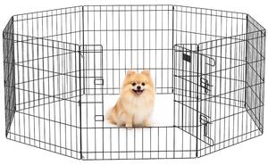 PawHut, recinto per cuccioli, 8 elementi, area di gioco per cuccioli, 8 pannelli a griglia, porta alta 61 cm