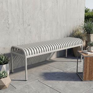 Panchina da giardino BAISO di volio - Panchina in metallo per terrazza e giardino, 130 cm, resistente alle intemperie, beige