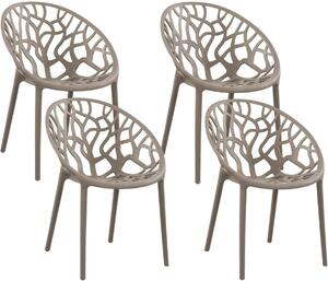 Set di 4 sedie da giardino Hope color taupe