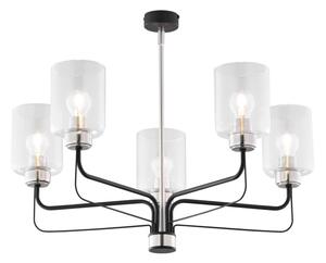 Jupiter 1884 - Lampadario a stelo CERES 5xE27/15W/230V cromo satinato/nero