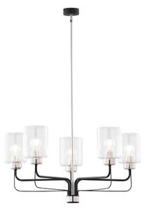 Jupiter 1884 - Lampadario a stelo CERES 5xE27/15W/230V cromo satinato/nero