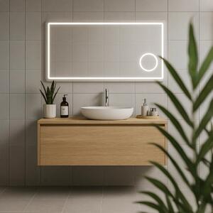 Specchio retroilluminato trucco led con ingranditore 2x lucetta - Olimpo Docce