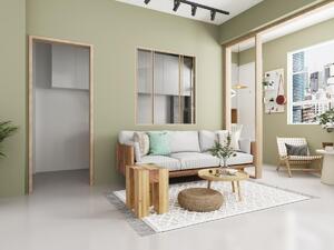 Vetrata scorrevole 120 x 130 cm in Alluminio termolaccato Naturale chiaro - RAVENA