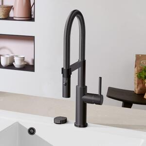 Villeroy & Boch Steel Expert 2.0 - Miscelatore per lavello con braccio flessibile e doccia, antracite 92800005