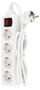 Ciabatta multipresa REV - Multipresa, 4 prese, 1,4 metri, 3500W, bianca