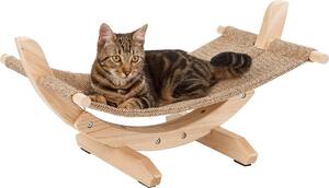 Amaca per gatti Kerbl SIESTA 2.0, marrone con struttura in legno, 61x37x29cm; 81559