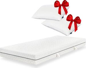 ESSENCE SLEEP - Materasso in schiuma EASY - 140 x 200 x 18 cm, H2, con 2 cuscini in schiuma viscoelastica, anima ergonomica, traspirante e anti-pressione