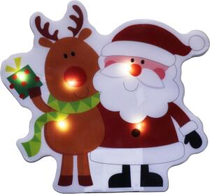 Immagine da finestra Babbo Natale 10 LED bianco caldo, timer 6/18 ore, interno, batterie CR2032