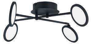 Lindby LED plafoniera Manel, nero, ferro, lunghezza 60 cm