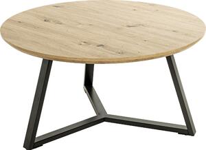 Tavolino HAKU in rovere chiaro e nero - MDF, metallo, L/A/P: 80x42x80 cm