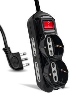 Ciabatta multipresa nera V-TAC con 6 prese, interruttore e cavo da 1,5 metri – confezione da 3