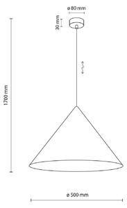 Lampada a sospensione Cono, 1 luce, Ø 50 cm, terracotta, E27 Cono TK Lighting, dimmerabile, Marrone / Ruggine, Soggiorno / Sala da pranzo, Metallo, Moderno