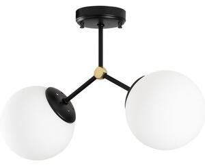 Plafoniera bianca e nera con paralume in vetro 15x44 cm Damar – Opviq lights