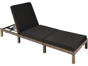 Tectake lettino prendisole in rattan sofia - naturale