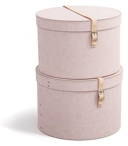 Scatole in set con coperchio/decorative rosa chiaro in cartone 2 pz ø 37,5x25 cm Rut Restore Paper Laminate – Bigso