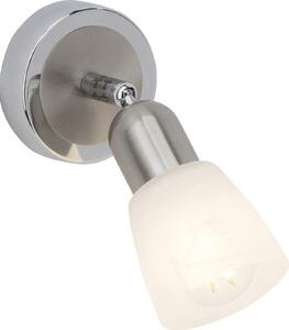 Bethany Spot LED a parete ferro/cromo/bianco-alabastro
