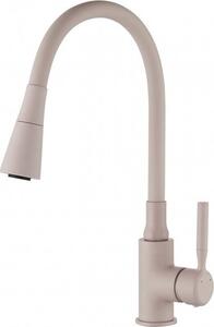 Invena Rubinetto per lavello Pogo Plus Beige, Monocomando con bocca a doppia funzione, Miscelatore in Vetroceramica 35 mm