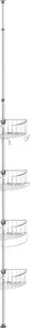 Mensola doccia telescopica eisl con 4 cestini doccia, mensola telescopica, mensola doccia senza foratura, accessori bagno, acciaio inox