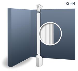 Orac Decor Kc6H Luxxus Mezza Colonna Set completo Colonna in rilievo in stucco Forma classica antica Decorazione murale Bianco | 2,86 metri