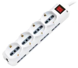 V-TAC Multipresa ciabatta 12 posti bipasso/schuko presa tedesca e prese/bipasso standard italiano interruttore luminoso - sku 8736