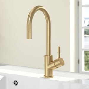 Villeroy & Boch Umbrella - Miscelatore per lavello con bocca estraibile, oro 92540003