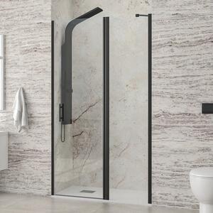 Porta doccia battente 70-75cm e fisso colore nero | KPX4000N - KAMALU