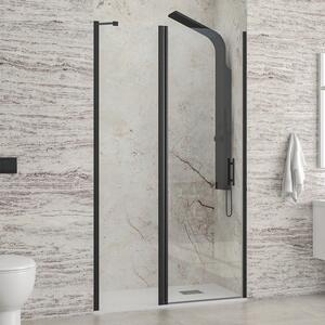 Porta doccia battente 120-125cm e fisso colore nero | KPX4000N - KAMALU