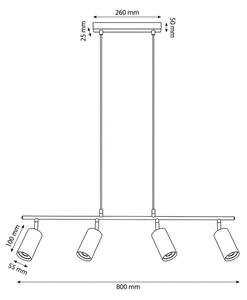 Brilagi - Lampadario a sospensione con cavo SELE 4xGU10/30W/230V nero