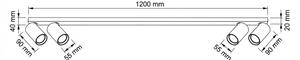 Brilagi - Faretto SELE LONG 4xGU10/30W/230V bianco