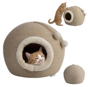Albero per gatti in sisal "Peluvio Flurby" con casetta, dimensioni 45x45x37 cm