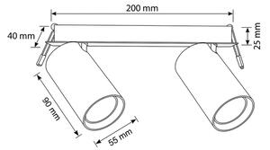 Brilagi - Faretto da incasso per controsoffitto SELE 2xGU10/30W/230V nero