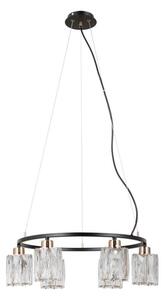 ITALUX PND-40814-6-BK-HBR - Lampadario a sospensione con cavo SIMONA 6xE14/40W/230V nero/oro
