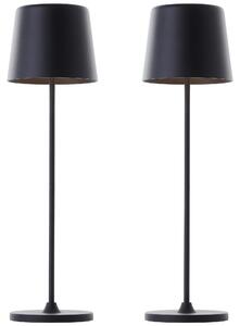 BRILLIANT Lampada da tavolo ricaricabile a LED Kaami, 2 W, 310 lm, 3000 K, nero, set da 2