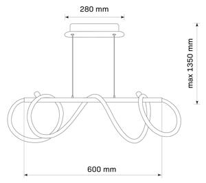 Lampadario LED a sospensione con filo EMMA LED/38W/230V nero