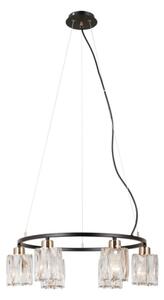 ITALUX PND-40814-6-BK-HBR - Lampadario a sospensione con cavo SIMONA 6xE14/40W/230V nero/oro