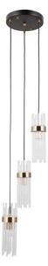 ITALUX PND-40760-3-BK-HBR - Lampadario a sospensione su cavi TARASO 3xE14/40W/230V nero/oro