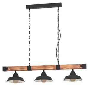 EGLO OLDBURY, Nero, Marrone, Acciaio, Legno, Universale, IP20, Classe I, Attacco E27