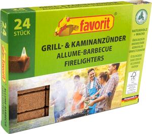 Accendino per barbecue/carbone eco 24 cubetti 100%