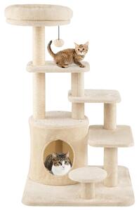 FANTASK: Albero per gatti in legno, con grotta, pali in sisal per graffiare e piattaforme, modello 7