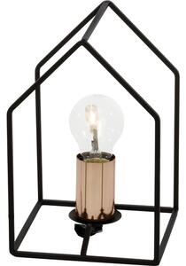 Lampada da tavolo Brilliant Home, nera e rame, in metallo