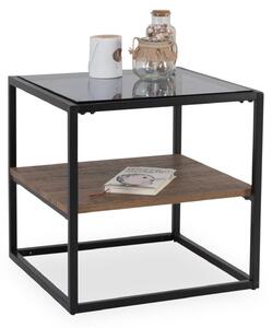 Tavolino/tavolino da caffè M2 Kollektion Detroit, in legno, colore marrone e nero, dimensioni: 50 cm (larghezza/profondità)