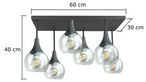 Lampadario a plafone SOMA 6xE27/60W/230V nero/limpido
