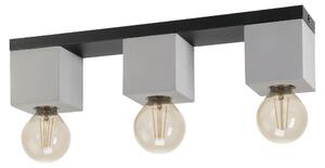 Plafoniera a 3 luci HxLxL 11x49x9 cm Prestwick 3 nero/grigio