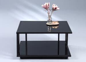 Tavolino Paris 2 in nero - vetro, metallo - 75x41x75cm