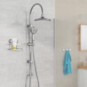 Set doccia eisl SUMMER RAIN, soffione a pioggia senza rubinetto, sistema doccia, doccetta con 5 funzioni, soffione cromato