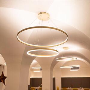 S.luce LED a 2 anelli combinazione di lampade a sospensione centrica luce a sospensione oro Ø 120 | 100cm rotonda