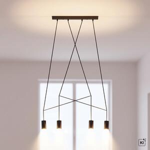 Lampada a sospensione GU10 in metallo nero, moderna lampada a sospensione per cucina