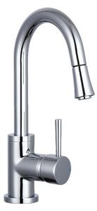 Miscelatore per lavello di design Schütte UNICORN miscelatore monocomando bocca estraibile/spruzzo per lavastoviglie funzione risparmio acqua cromo 33775