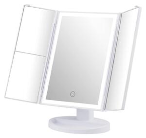 Specchio cosmetico LED, ingrandimento 3x, colore bianco